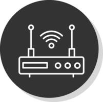 Modem Line Grey Circle Icon vector