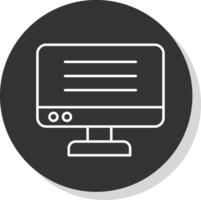 Monitor Line Grey Circle Icon vector