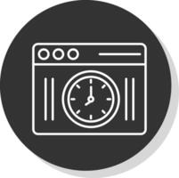 reloj línea gris circulo icono vector