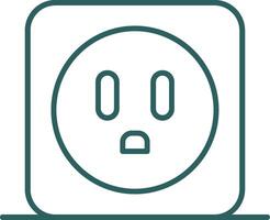 Power Socket Line Gradient Round Corner Icon vector