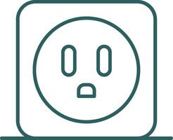 Power Socket Line Gradient Round Corner Icon vector