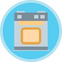 Electric Stove Flat Multi Circle Icon vector