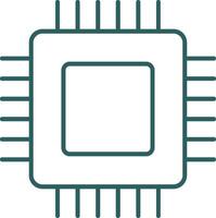Circuit Board Line Gradient Round Corner Icon vector