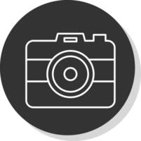 Photo Camera Line Grey Circle Icon vector