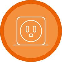 Power Socket Line Multi Circle Icon vector
