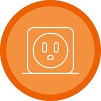 Power Socket Line Multi Circle Icon vector