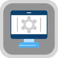 Setting Flat Round Corner Icon vector