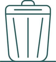 Trash Line Gradient Round Corner Icon vector