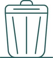 Trash Line Gradient Round Corner Icon vector