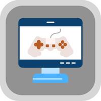 Game Flat Round Corner Icon vector