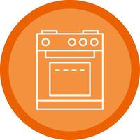 Electric Stove Line Multi Circle Icon vector