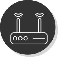 Modem Line Grey Circle Icon vector