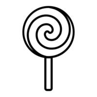 Spiral Lollipop Birthday Party Thin Stroke Icon vector