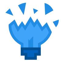 Lamp Destroy Icon Lightbulb Explode Metaphor vector