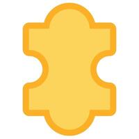 Yellow Puzzle Piece Icon Jigsaw Connection vector