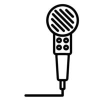 Karaoke Microphone Birthday Party Thin Stroke Icon vector