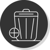 Trash Line Grey Circle Icon vector