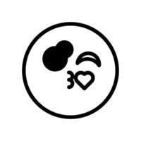Circle Emoji Winks Birthday Party Thin Stroke Icon vector