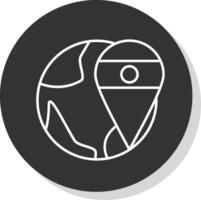 Location Line Grey Circle Icon vector