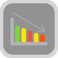 Chart Flat Round Corner Icon vector