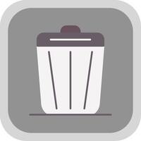 Trash Flat Round Corner Icon vector