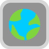 Earth Globe Flat Round Corner Icon vector