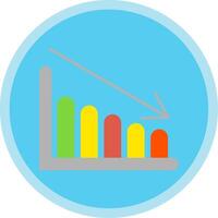 Chart Flat Multi Circle Icon vector