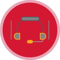 Headset Flat Multi Circle Icon vector