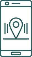 Location Line Gradient Round Corner Icon vector