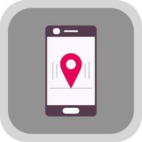 Location Flat Round Corner Icon vector