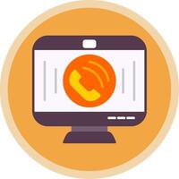 Phone Call Flat Multi Circle Icon vector