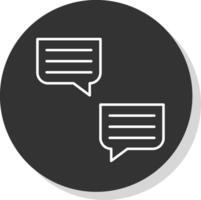 Chat Bubble Line Grey Circle Icon vector