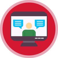 Online Chat Flat Multi Circle Icon vector