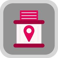 Telephone Booth Flat Round Corner Icon vector