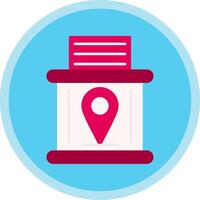 Telephone Booth Flat Multi Circle Icon vector
