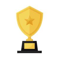 Flat illustration of victory trophy on isolated background vector