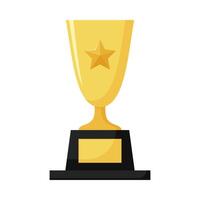 Flat illustration of victory trophy on isolated background vector