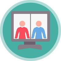 Online Meeting Flat Multi Circle Icon vector