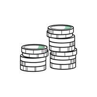 Savings money icon. Stack of coins. Line illustration. vector