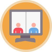 Online Meeting Flat Multi Circle Icon vector