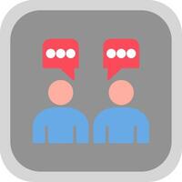Talking Flat Round Corner Icon vector