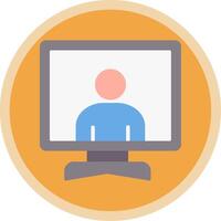 Online Meeting Flat Multi Circle Icon vector