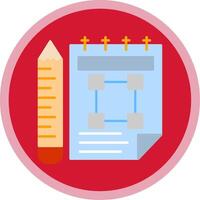 Sketchbook Flat Multi Circle Icon vector