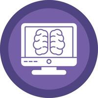 brain Glyph Multi Circle Icon vector