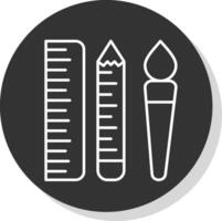 Edit Tools Line Grey Circle Icon vector