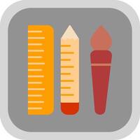 Edit Tools Flat Round Corner Icon vector