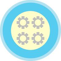 Gears Flat Multi Circle Icon vector