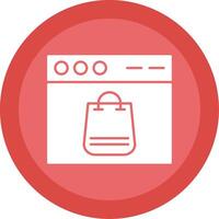 Online Shopping Glyph Multi Circle Icon vector