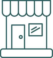 Store Line Gradient Round Corner Icon vector