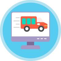 Delivery Truck Flat Multi Circle Icon vector